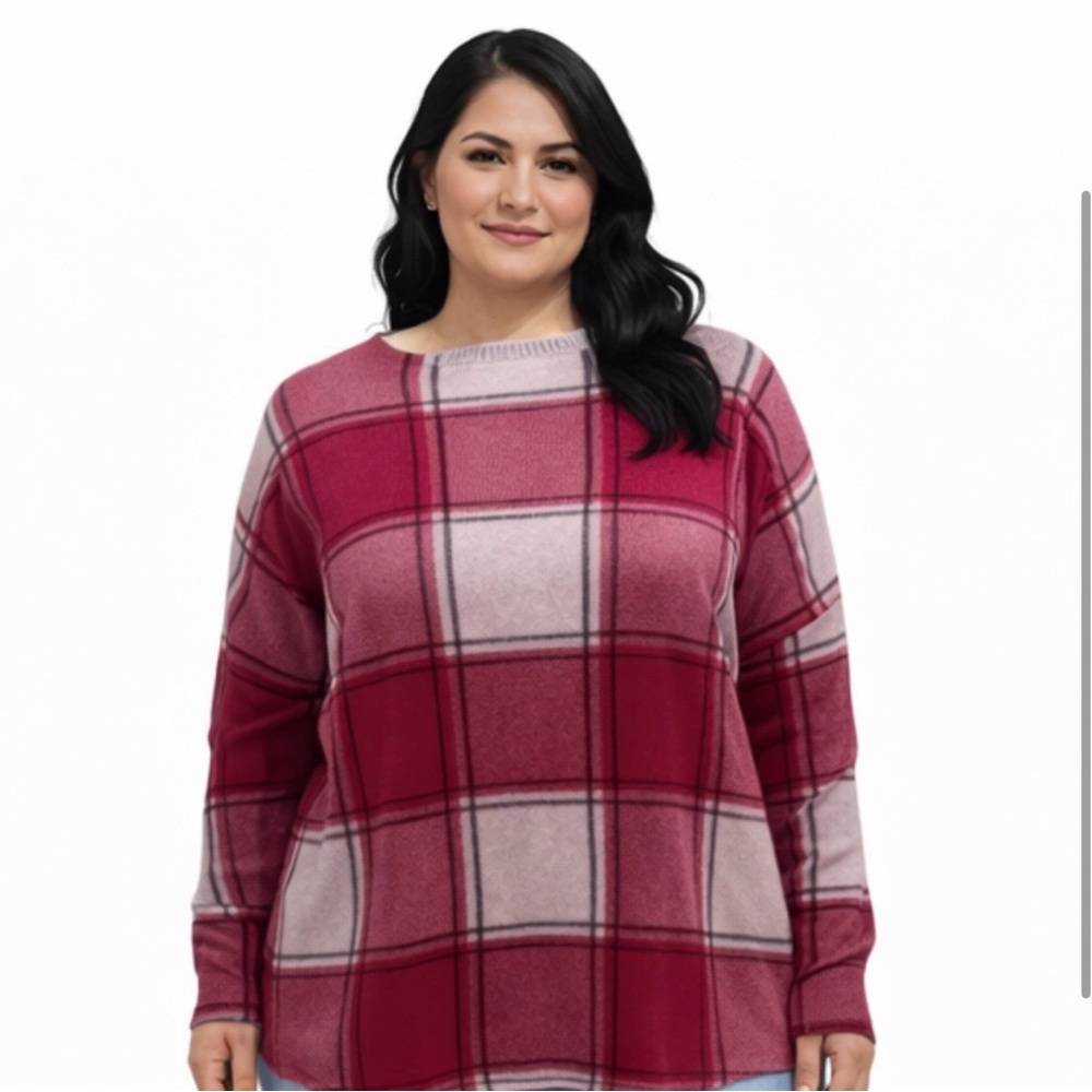 Tahari Red and White Knit Sweater